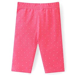 Babyhug Cotton Knit Three Fourth Length Butterfly & Polka Dots Printed Leggings Pack of 3 - Multicolour