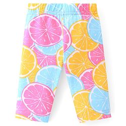 Babyhug Cotton Lycra Knit Three Fourth Legging Polka Dot Print Pack of 3 - Pink & Blue