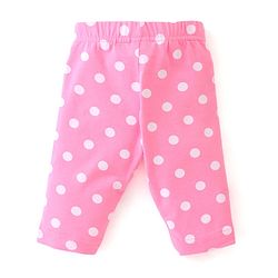 Babyhug Cotton Lycra Knit Three Fourth Legging Polka Dot Print Pack of 3 - Pink & Blue