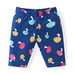 Babyhug Cotton  Lycra Knit Three Fourth Leggings with Polka Dot & Heart Print Pack of 3 - Multicolour