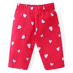 Babyhug Cotton  Lycra Knit Three Fourth Leggings with Polka Dot & Heart Print Pack of 3 - Multicolour
