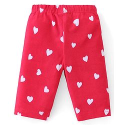 Babyhug Cotton  Lycra Knit Three Fourth Leggings with Polka Dot & Heart Print Pack of 3 - Multicolour