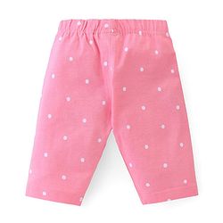 Babyhug Cotton  Lycra Knit Three Fourth Leggings with Polka Dot & Heart Print Pack of 3 - Multicolour