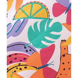 Babyhug Single Jersey Knit Cap Sleeves Nighty Jungle Safari Theme - Multicolor