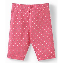 Babyhug Cotton  Lycra Three Fourth Leggings with Floral & Polka Dot Print Pack of 3 - Multicolor