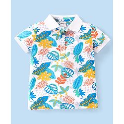 Babyhug Single Jersey Knit Half Sleeves T-Shirt & Shorts with Tropical Theme - Multicolor