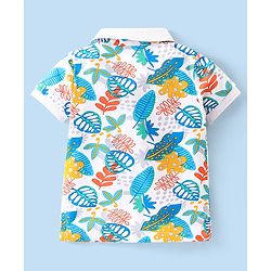 Babyhug Single Jersey Knit Half Sleeves T-Shirt & Shorts with Tropical Theme - Multicolor