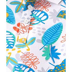Babyhug Single Jersey Knit Half Sleeves T-Shirt & Shorts with Tropical Theme - Multicolor