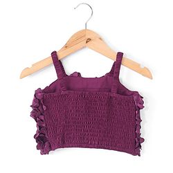 Babyhug Sleeveless Net Flowered Choli & Lehenga with Dupatta - Purple