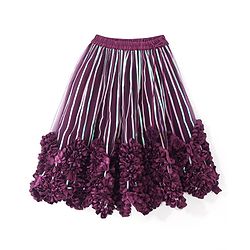 Babyhug Sleeveless Net Flowered Choli & Lehenga with Dupatta - Purple