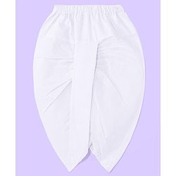 Babyhug Cotton Schiffly Full Sleeves Kurta Dhoti Set - White