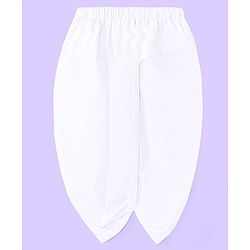 Babyhug Cotton Schiffly Full Sleeves Kurta Dhoti Set - White