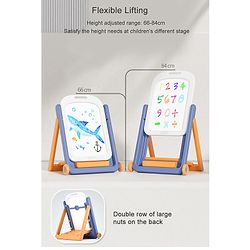 Multifunctional Block Drawing Table  Multicolor| Foldable Easel Board| Anti-glare Nanometer Coating| Comfortable Chair| With Wheels & Storage| Adjustable Height| Easy to Wipe
