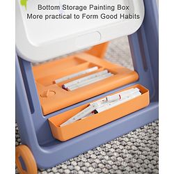 Multifunctional Block Drawing Table  Multicolor| Foldable Easel Board| Anti-glare Nanometer Coating| Comfortable Chair| With Wheels & Storage| Adjustable Height| Easy to Wipe