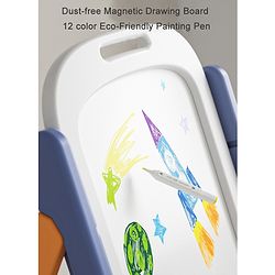 Multifunctional Block Drawing Table  Multicolor| Foldable Easel Board| Anti-glare Nanometer Coating| Comfortable Chair| With Wheels & Storage| Adjustable Height| Easy to Wipe