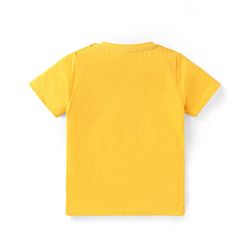Babyhug Disney Cotton Knit Half Sleeves T-Shirt & Shorts Set With Mickey Mouse Graphics - Yellow