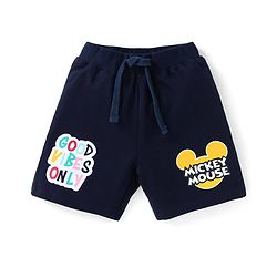 Babyhug Disney Cotton Knit Half Sleeves T-Shirt & Shorts Set With Mickey Mouse Graphics - Yellow