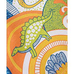 Babyhug Cotton Knit Half Sleeves Polo T-Shirt Dino Print - White