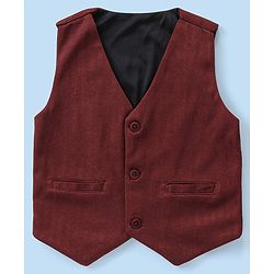 Babyhug Half Sleeves Party Suit with Bow - Maroon