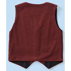 Babyhug Half Sleeves Party Suit with Bow - Maroon