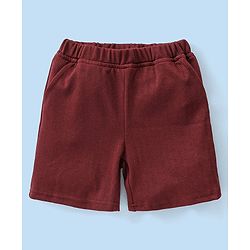 Babyhug Half Sleeves Party Suit with Bow - Maroon