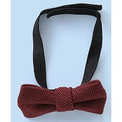 Babyhug Half Sleeves Party Suit with Bow - Maroon
