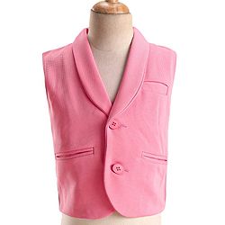 Babyhug Knitted Solid Colour Waistcoat Set With Full Sleeves Shirt- Pink