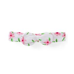 Babyhug 100% Cotton Knit Frill Sleeves Floral Printed Romper with Headband - White