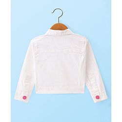 Babyhug Cotton Knit Full Sleeves Jacket With Frock Floral Print - White