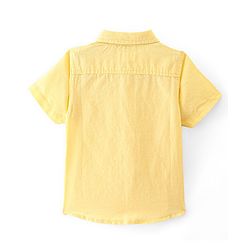 Babyhug Linen Woven Half Sleeves Solid Shirt - Yellow