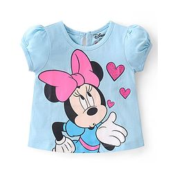 Babyhug Disney Cotton Knit Half Sleeves Top with Minnie Mouse Print Pack of 3 - Multicolor