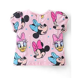 Babyhug Disney Cotton Knit Half Sleeves Top with Minnie Mouse Print Pack of 3 - Multicolor