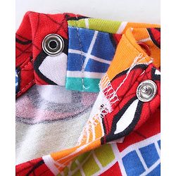 Babyhug Marvel Cotton Knit Half Sleeves Oversized T-Shirt with Spiderman Print - Multicolor