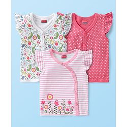 Babyhug 100% Cotton Front Open Vest - Pack of 3