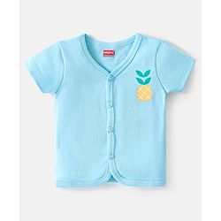 Babyhug 100% Cotton Knit  Half Sleeves Front Open Vests  Striped & Fruit Print Pack of 3 - Multicolour