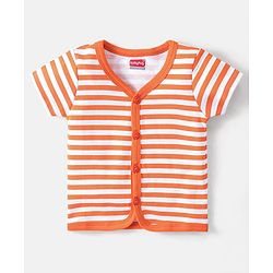 Babyhug 100% Cotton Knit  Half Sleeves Front Open Vests  Striped & Fruit Print Pack of 3 - Multicolour