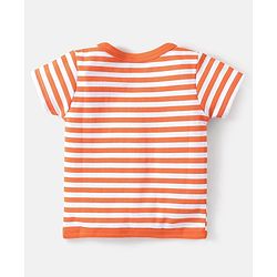 Babyhug 100% Cotton Knit  Half Sleeves Front Open Vests  Striped & Fruit Print Pack of 3 - Multicolour