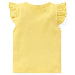 Babyhug 100% Cotton Knit Front Open Frill Sleeves Heart Printed Vest Pack of 3 - Multicolour