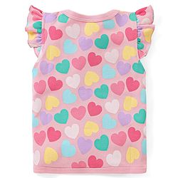 Babyhug 100% Cotton Knit Front Open Frill Sleeves Heart Printed Vest Pack of 3 - Multicolour