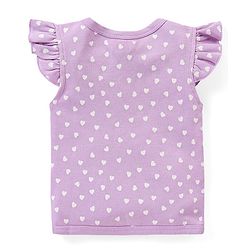 Babyhug 100% Cotton Knit Front Open Frill Sleeves Heart Printed Vest Pack of 3 - Multicolour