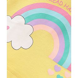 Babyhug 100% Cotton Knit Front Open Frill Sleeves Heart Printed Vest Pack of 3 - Multicolour
