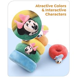 Babyhug 5 Pcs Disney Mickey And Friends Plush Stacking Ring Toy| 4 Rings and 1 Base Soft Stacking Toy| STEM Montessori Learning Toy for 1 - 3 Years Kids| Boost Motor Skills Creativity & Hand Eye Co-ordination| BIS Certified