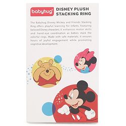 Babyhug 5 Pcs Disney Mickey And Friends Plush Stacking Ring Toy| 4 Rings and 1 Base Soft Stacking Toy| STEM Montessori Learning Toy for 1 - 3 Years Kids| Boost Motor Skills Creativity & Hand Eye Co-ordination| BIS Certified