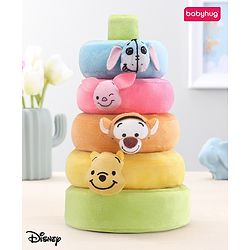 Babyhug 5 Pcs Disney Mickey And Friends Plush Stacking Ring Toy| 4 Rings and 1 Base Soft Stacking Toy| STEM Montessori Learning Toy for 1 - 3 Years Kids| Boost Motor Skills Creativity & Hand Eye Co-ordination| BIS Certified