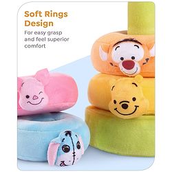 Babyhug 5 Pcs Disney Mickey And Friends Plush Stacking Ring Toy| 4 Rings and 1 Base Soft Stacking Toy| STEM Montessori Learning Toy for 1 - 3 Years Kids| Boost Motor Skills Creativity & Hand Eye Co-ordination| BIS Certified