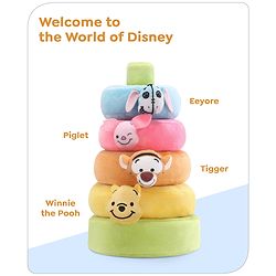 Babyhug 5 Pcs Disney Mickey And Friends Plush Stacking Ring Toy| 4 Rings and 1 Base Soft Stacking Toy| STEM Montessori Learning Toy for 1 - 3 Years Kids| Boost Motor Skills Creativity & Hand Eye Co-ordination| BIS Certified