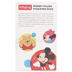 Babyhug 5 Pcs Disney Mickey And Friends Plush Stacking Ring Toy| 4 Rings and 1 Base Soft Stacking Toy| STEM Montessori Learning Toy for 1 - 3 Years Kids| Boost Motor Skills Creativity & Hand Eye Co-ordination| BIS Certified