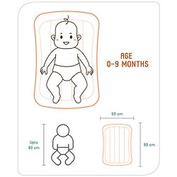 Babyhug Cotton Mattress Set with Mosquito Net Fox Print- Pista Green