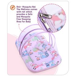 Babyhug Cotton Mattress Set with Mosquito Net Fox Print- Pista Green