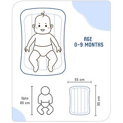 Babyhug Cotton Mattress Set with Mosquito Net Fox Print- Pista Green